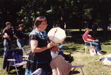 Lady drumming